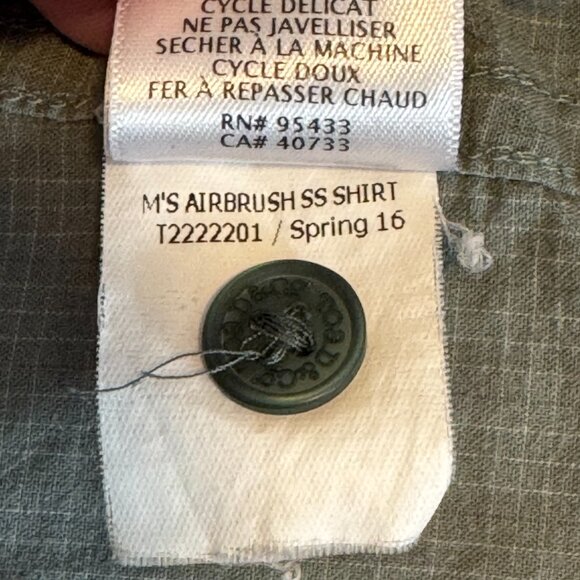 Toad & Co Shirt Mens Med Airbrush Short Sleeve Organic Cotton Casual Green Check - Picture 9 of 12